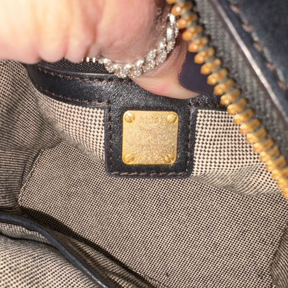 MCM Milano Mini Boston Bag - Black Leather with Gold accents - Picture 7 of 9